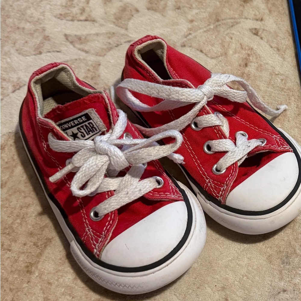 Converse Kids Red and White Sneakers